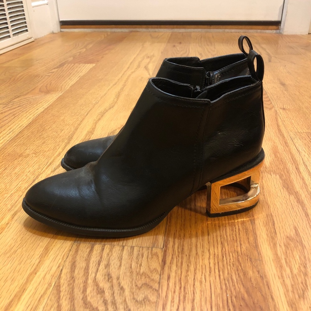 Open Heel black booties